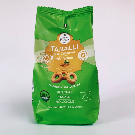 Biscuits Salés Taralli au Curcuma Bio Terre di Puglia 200 g