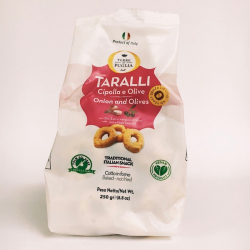 Biscuits Salés Taralli Oignon et Olives Terre di Puglia 250 g
