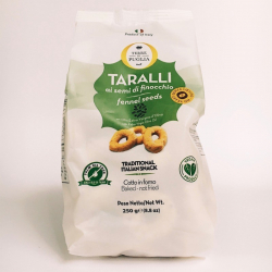 Taralli Savory Biscuits with Fennel Seeds Terre di Puglia 250 g Taralli Savory Biscuits with Fennel Seeds Terre di Puglia 250 g